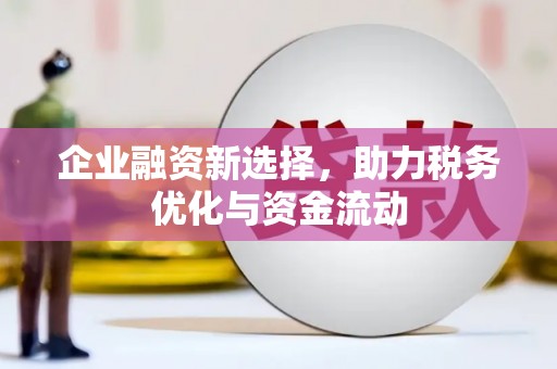 端州企业融资新选择，助力税务优化与资金流动