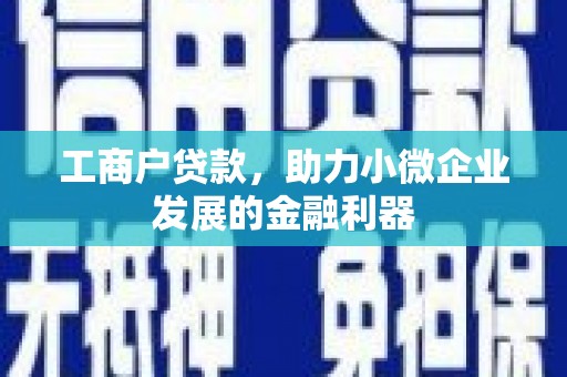 端州工商户贷款，助力小微企业发展的金融利器