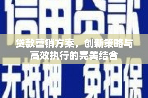 端州贷款营销方案，创新策略与高效执行的完美结合