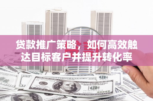 端州贷款推广策略，如何高效触达目标客户并提升转化率