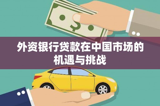 端州外资银行贷款在中国市场的机遇与挑战