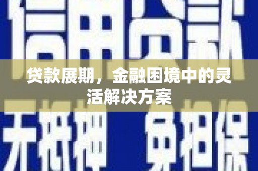 端州贷款展期，金融困境中的灵活解决方案