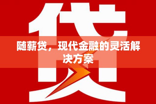 端州随薪贷，现代金融的灵活解决方案