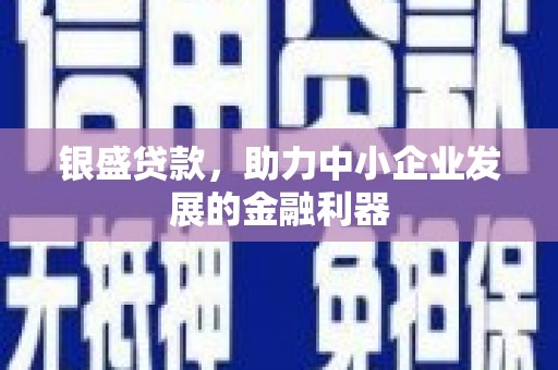 端州银盛贷款，助力中小企业发展的金融利器
