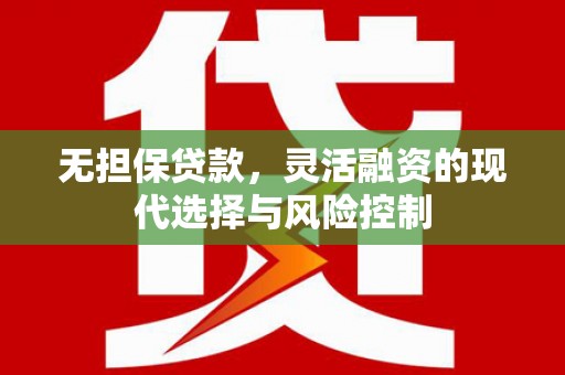 端州无担保贷款，灵活融资的现代选择与风险控制