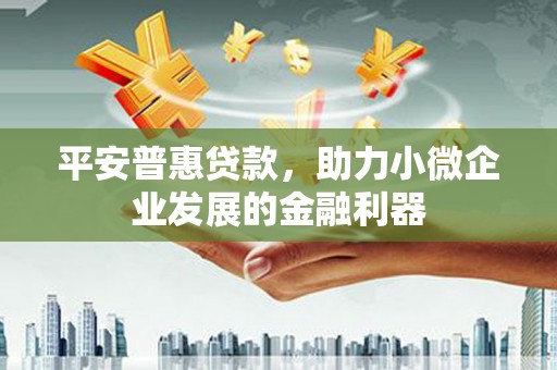 端州平安普惠贷款，助力小微企业发展的金融利器