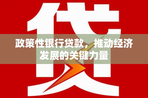 端州政策性银行贷款，推动经济发展的关键力量
