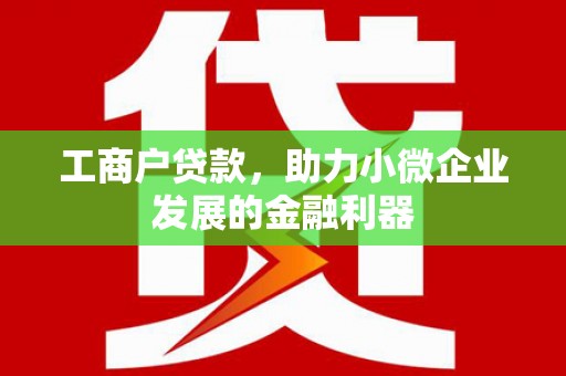 端州工商户贷款，助力小微企业发展的金融利器