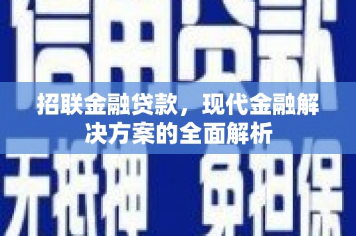 端州招联金融贷款，现代金融解决方案的全面解析
