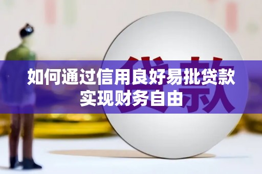 端州如何通过信用良好易批贷款实现财务自由