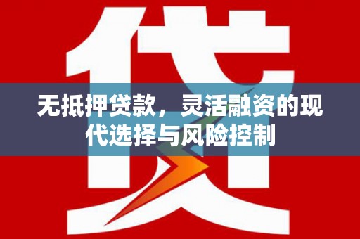 端州无抵押贷款，灵活融资的现代选择与风险控制